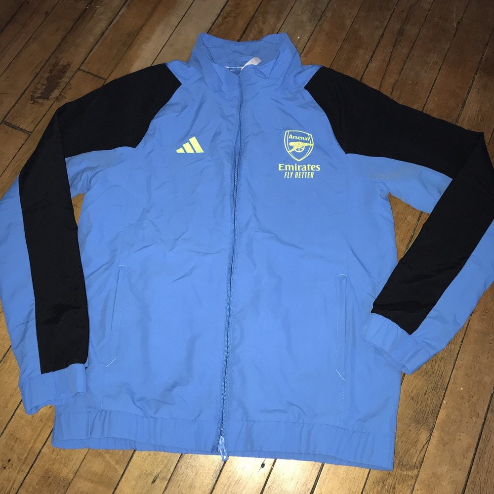adidas Arsenal Light Blue and Black Varsity Jacket
